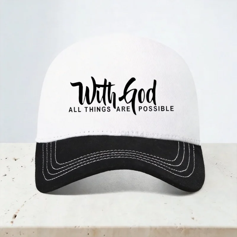 With God All Things Are Possible Baseball Cap summer adjustable mesh trucker hat men Women Faith Christian hats
With God All Things Are Possible Baseball Cap summer adjustable mesh trucker hat men Women Faith Christian hats