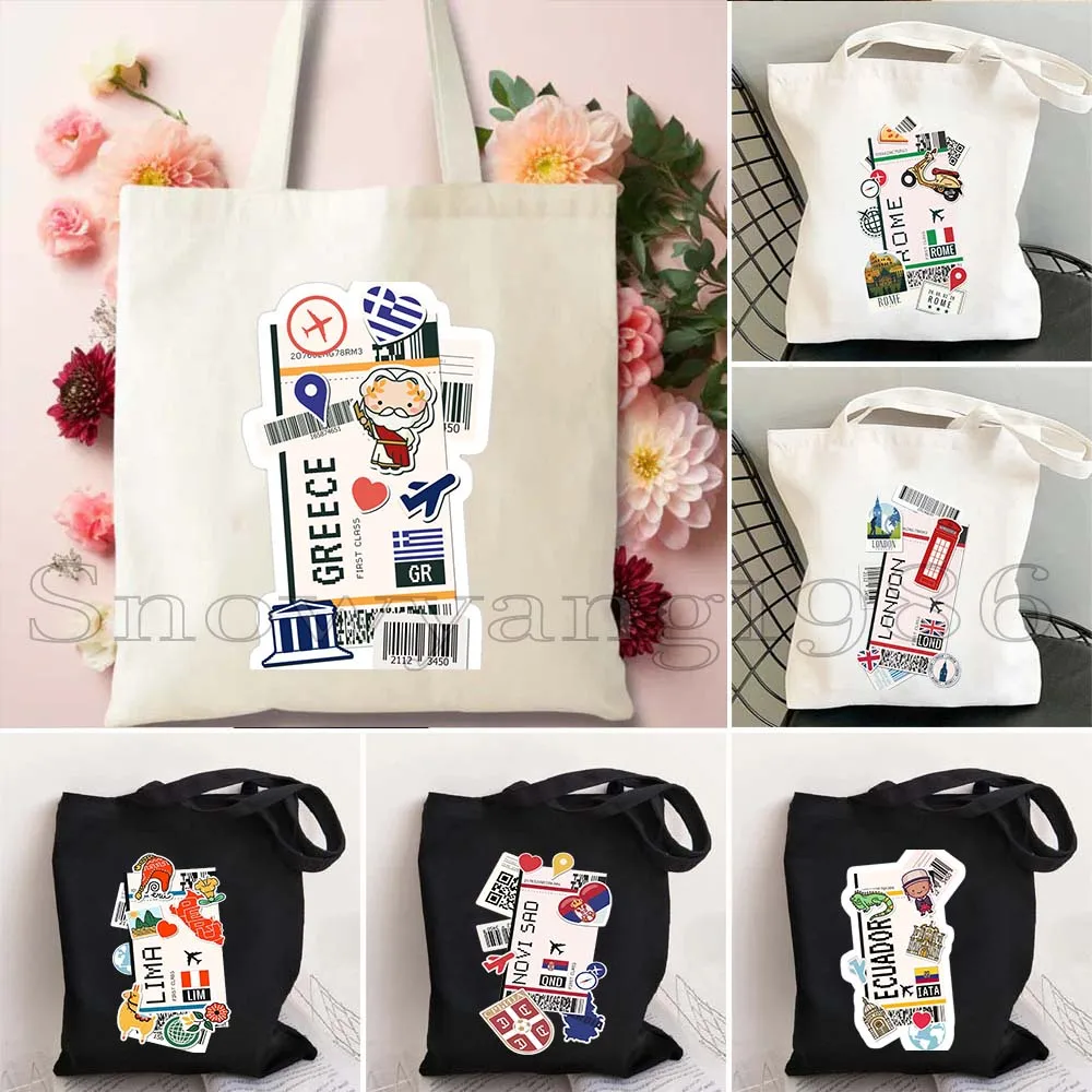 Greece Rome Athens Amsterdam Seattle Air Plane Ticket Boarding Pass Canvas Tote Bag Ecuador Manchester Lima Kiev Algiers Handbag
Greece Rome Athens Amsterdam Seattle Air Plane Ticket Boarding Pass Canvas Tote Bag Ecuador Manchester Lima Kiev Algiers Handbag