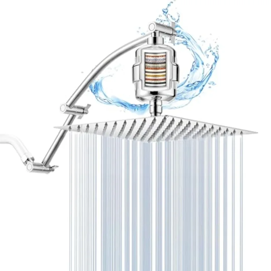 Shower Head with Filters for bathroom use, Stainless Steel in Silver color, 20-stage hard water filtration, high pressure, incl
Shower Head with Filters for bathroom use, Stainless Steel in Silver color, 20-stage hard water filtration, high pressure, incl
