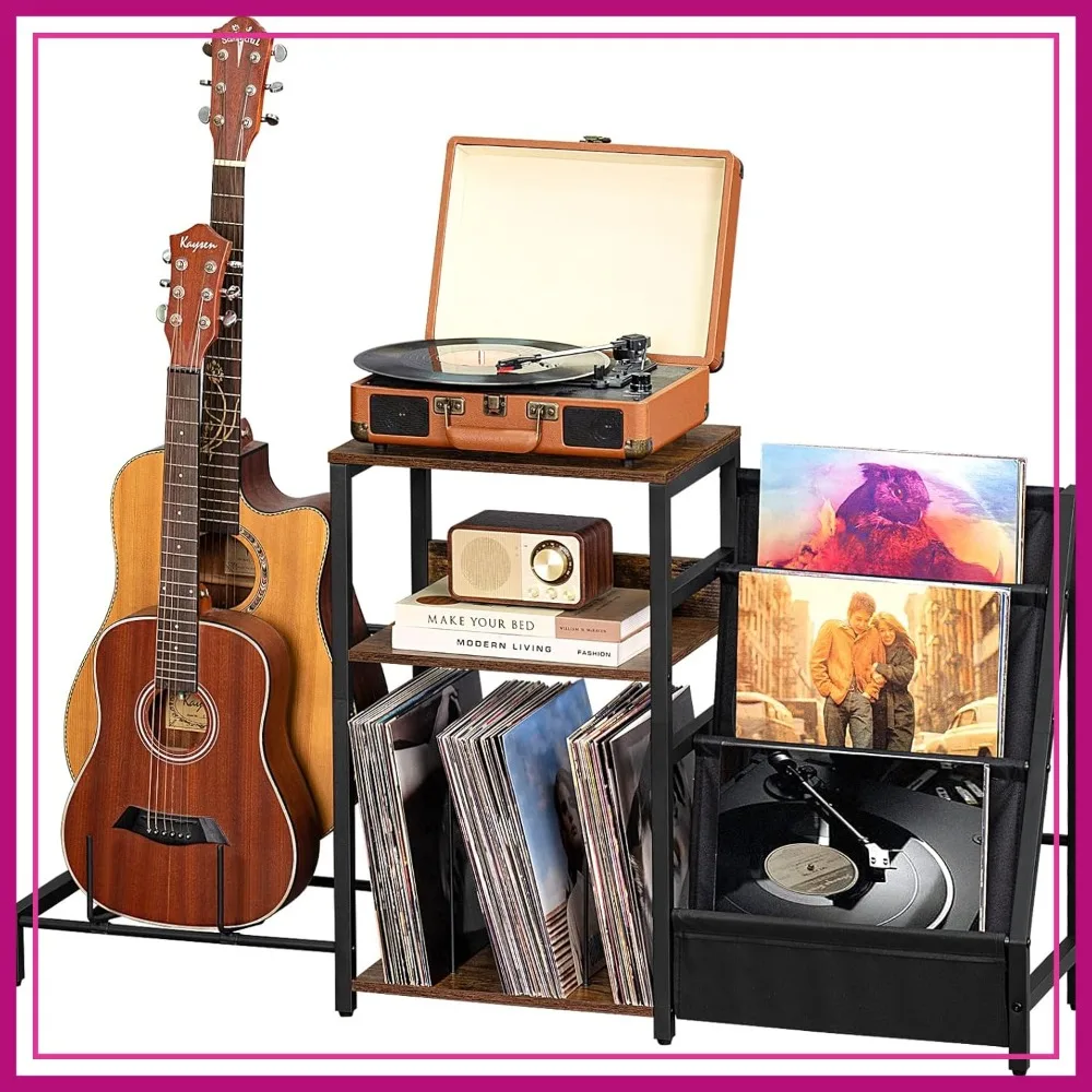 Record Player Stand with Vinyl Display Shelf, Adjustable Guitar Stand for Acoustic Electric Bass, Turntable End Table Storage 150 Albums
Record Player Stand with Vinyl Display Shelf, Adjustable Guitar Stand for Acoustic Electric Bass, Turntable End Table Storage 150 Albums