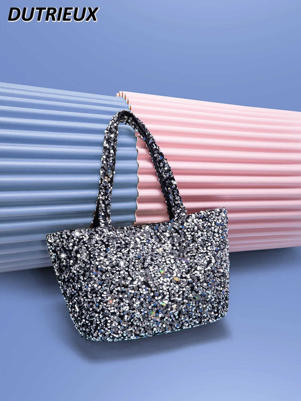 Korean Style Casual Handbag Blingbling Sequin Tote Bag Simple Shopping Shoulder Bags Fashion Spting Autumn Women's Handbags
Korean Style Casual Handbag Blingbling Sequin Tote Bag Simple Shopping Shoulder Bags Fashion Spting Autumn Women's Handbags