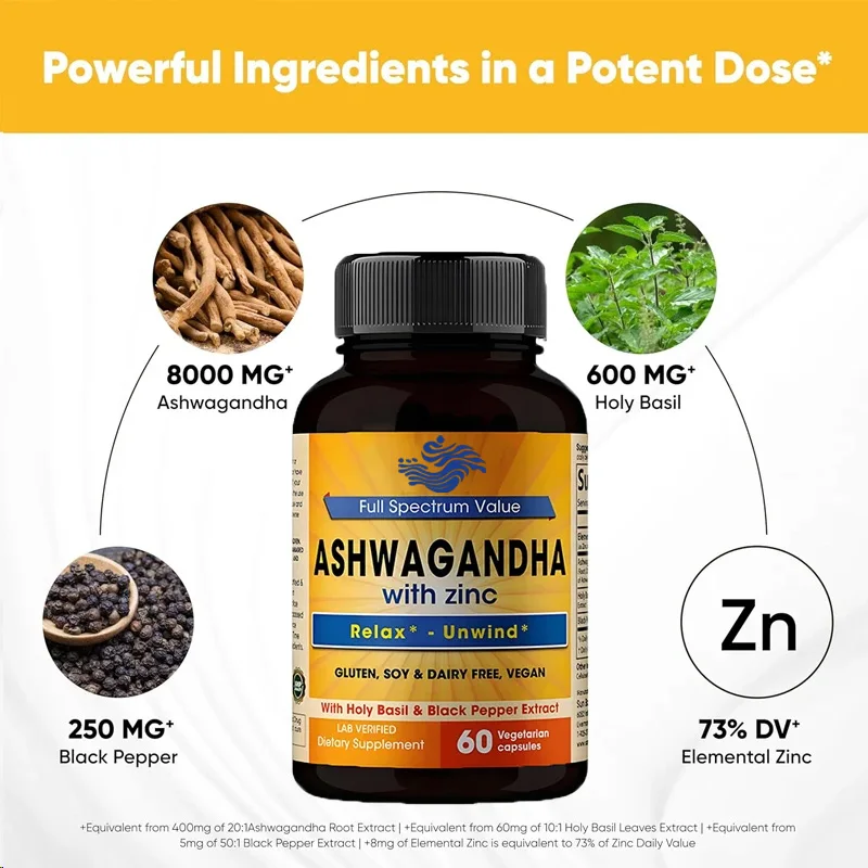 South African Drunken Eggplant Zinc Black Pepper Extract Supplement 60 Vegetarian Capsules Highly Absorbent
South African Drunken Eggplant Zinc Black Pepper Extract Supplement 60 Vegetarian Capsules Highly Absorbent