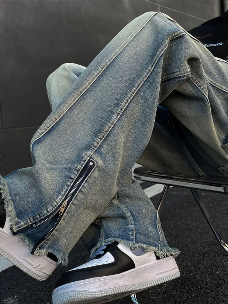 American Retro Men's Jeans Spring Autumn Loose Wide Leg Pants Straight Casual Vibe Trousers Youth Wear Comfortable Fit
American Retro Men's Jeans Spring Autumn Loose Wide Leg Pants Straight Casual Vibe Trousers Youth Wear Comfortable Fit