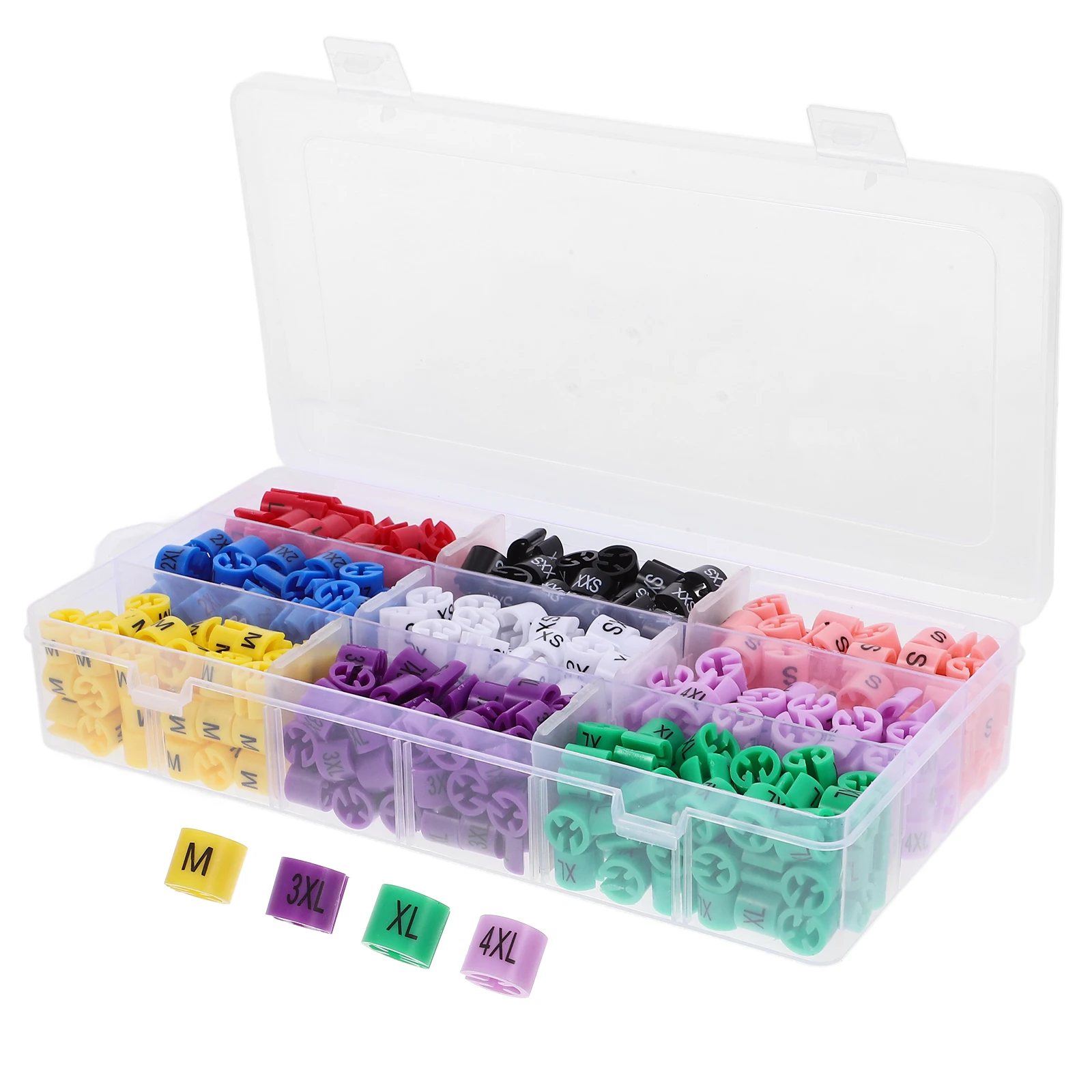 450 Pcs Size Buckle Storage Box Hanger Tag Marker Plastic Coat Garment Closet Organization Clothing Store Home Commercial
450 Pcs Size Buckle Storage Box Hanger Tag Marker Plastic Coat Garment Closet Organization Clothing Store Home Commercial