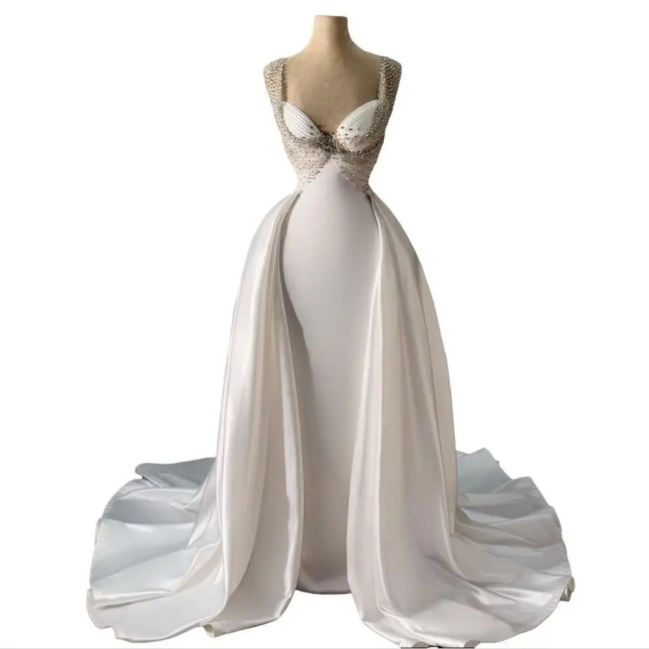 Luxurious Women Evening Dresses Beading Rhinestones robes de soirée Satin Prom Gown Wedding Party Dress Customized
Luxurious Women Evening Dresses Beading Rhinestones robes de soirée Satin Prom Gown Wedding Party Dress Customized