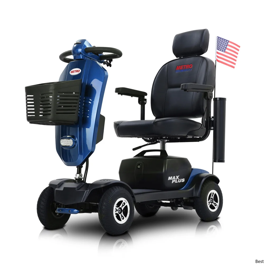 MAX PLUS BLUE 4 Wheels Outdoor Compact Mobility Scooter with 2pcs*20AH Lead acid Battery,Max Driving Range 16 Miles with Cup holders & USB charger port
MAX PLUS BLUE 4 Wheels Outdoor Compact Mobility Scooter with 2pcs*20AH Lead acid Battery,Max Driving Range 16 Miles with Cup holders & USB charger port