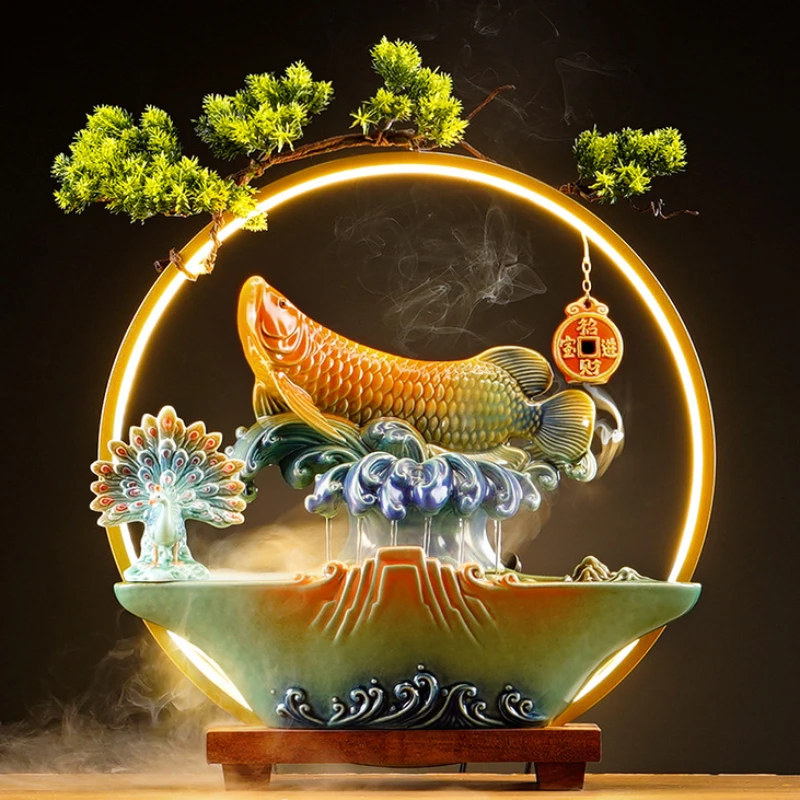 Chinese Home Decor Annual Surplus Financial and Water Circulation Zen LED Light Circle Ornaments Office Living Room Decoration
Chinese Home Decor Annual Surplus Financial and Water Circulation Zen LED Light Circle Ornaments Office Living Room Decoration
