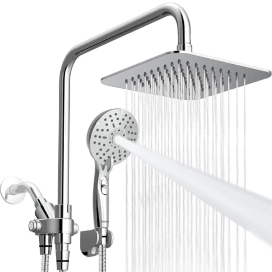 Dual Shower Head Combo, 8'' High Pressure Rain Shower Head with Handheld Spray, 6+1 Spray Settings Handheld Showerhead, Height
Dual Shower Head Combo, 8'' High Pressure Rain Shower Head with Handheld Spray, 6+1 Spray Settings Handheld Showerhead, Height