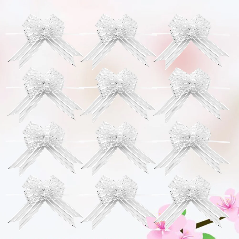 12Pcs Wedding Pull Bows Silver Large Size String Bows for Gift Wrapping Party Wedding Decor Candy Boxes Flower Basket 
12Pcs Wedding Pull Bows Silver Large Size String Bows for Gift Wrapping Party Wedding Decor Candy Boxes Flower Basket