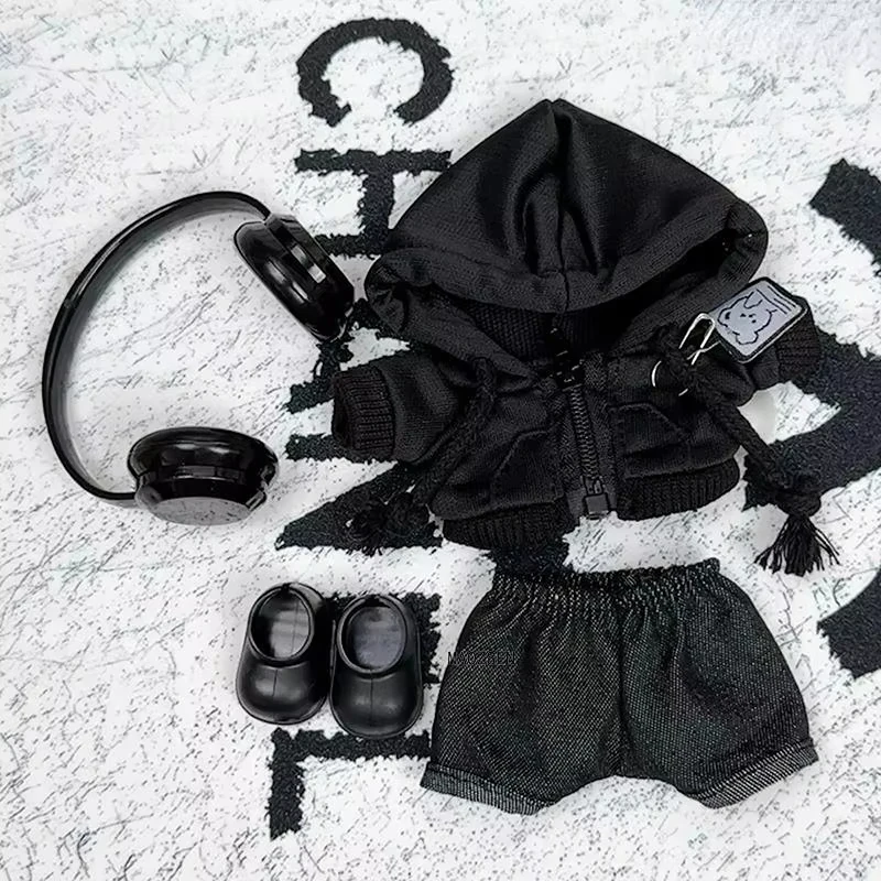 15/17 Cm Labubu Doll Clothes Suitable For 1st/2nd/3rd Generation Mr. Black Bear Hoodie Set With Shoes Glasses Plush Toy Costumes
15/17 Cm Labubu Doll Clothes Suitable For 1st/2nd/3rd Generation Mr. Black Bear Hoodie Set With Shoes Glasses Plush Toy Costumes
