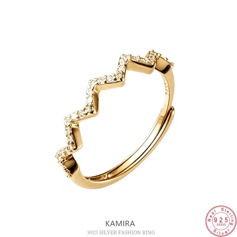 KAMIRA 925 Sterling Silver Personality Elegant Wave Pave Zircon Ring for Women Couple Jewelry Luxury Adjustable Wedding Rings
KAMIRA 925 Sterling Silver Personality Elegant Wave Pave Zircon Ring for Women Couple Jewelry Luxury Adjustable Wedding Rings