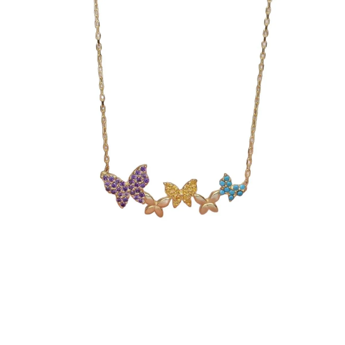 Niche Design 925 Sterling Silver Rainbow Gemstone Multi Butterfly Choker Small Micro-pave Turquoise Zircon Gold Necklace Jewelry
Niche Design 925 Sterling Silver Rainbow Gemstone Multi Butterfly Choker Small Micro-pave Turquoise Zircon Gold Necklace Jewelry