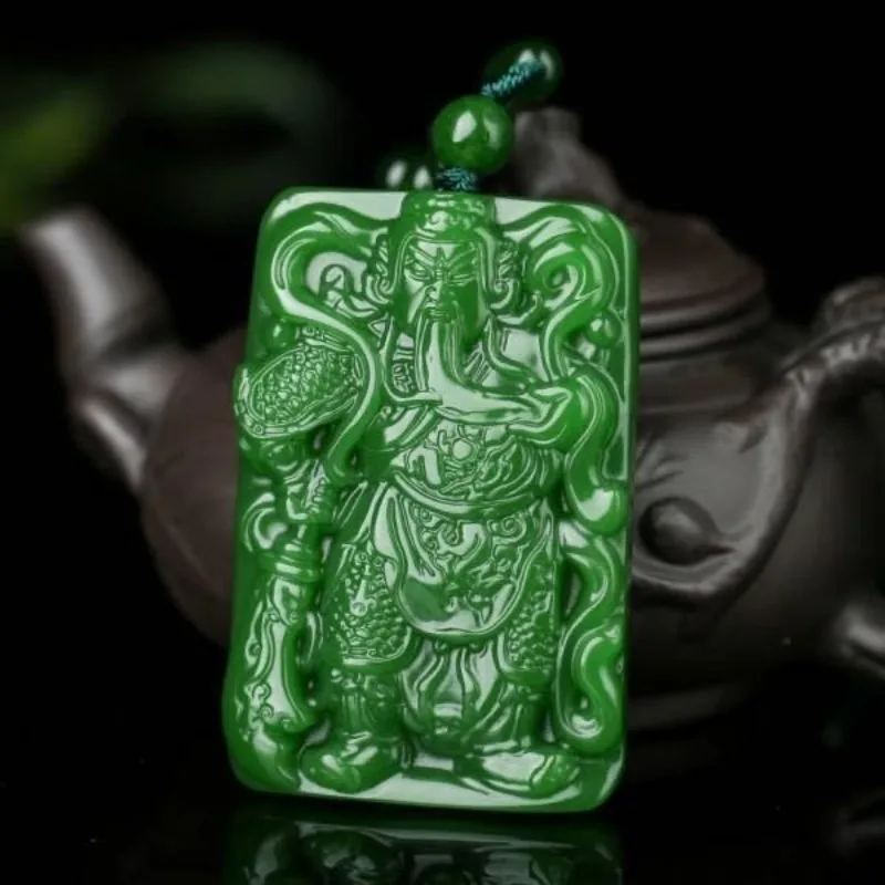 Natural Green Hand-carved Guan Gong Jade Pendant Fashion Boutique Jewelry Men and Women Guan Yu Necklace Gift Accessories
Natural Green Hand-carved Guan Gong Jade Pendant Fashion Boutique Jewelry Men and Women Guan Yu Necklace Gift Accessories