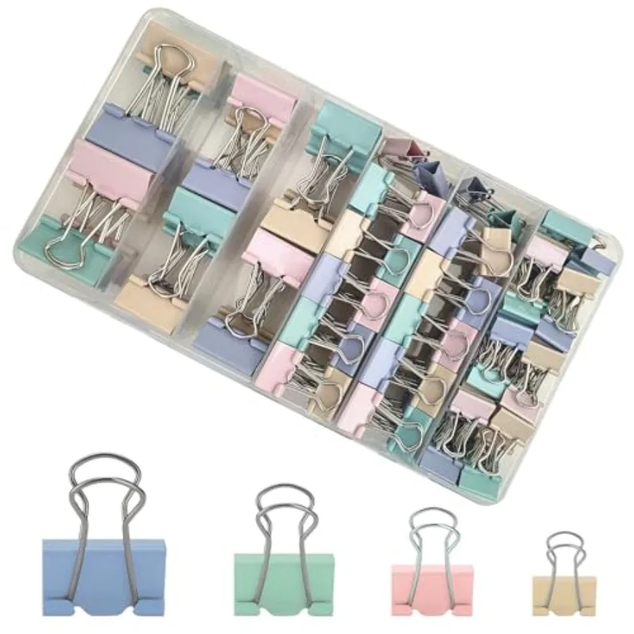 Assorted Sizes Binder Clips Paper Clamps 106 Pcs Large, Medium, Small, X Small, Paper Clips Office Supplies
Assorted Sizes Binder Clips Paper Clamps 106 Pcs Large, Medium, Small, X Small, Paper Clips Office Supplies