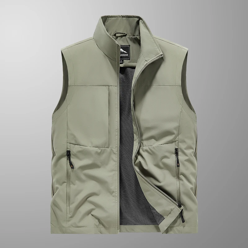 Massgorule Spring Men's Stand-up Collar Breathable Solid Outdoor Vest Casual Multiple Pocket Quick-dry Zipper Fishing Vest
Massgorule Spring Men's Stand-up Collar Breathable Solid Outdoor Vest Casual Multiple Pocket Quick-dry Zipper Fishing Vest