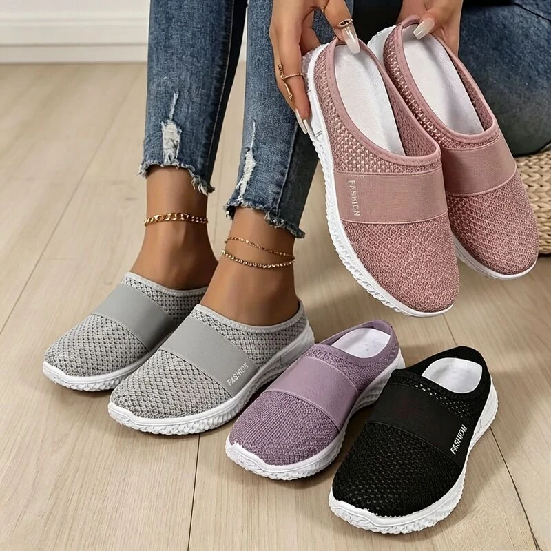 Women's Solid Color Mules, Soft Sole Platform Slip On Walking Shoes, Half Drag Breathable Shoes
Women's Solid Color Mules, Soft Sole Platform Slip On Walking Shoes, Half Drag Breathable Shoes