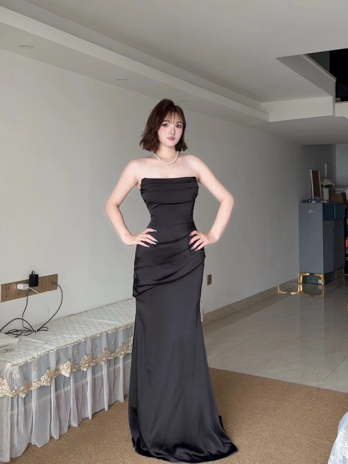 AcuDA Satin Fishbone Gown Women's Engagement Dress High Waist Long Tail Wedding Dress Korean Style Zipper Backless Formal Gown
AcuDA Satin Fishbone Gown Women's Engagement Dress High Waist Long Tail Wedding Dress Korean Style Zipper Backless Formal Gown