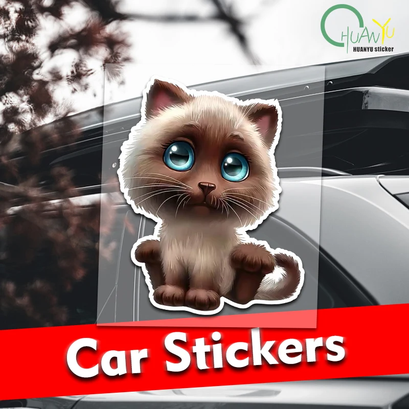 Colorful cartoon cat. Big eyes car stickers. Refrigerator wall decoration. Funny polyethylene stickers 
Colorful cartoon cat. Big eyes car stickers. Refrigerator wall decoration. Funny polyethylene stickers