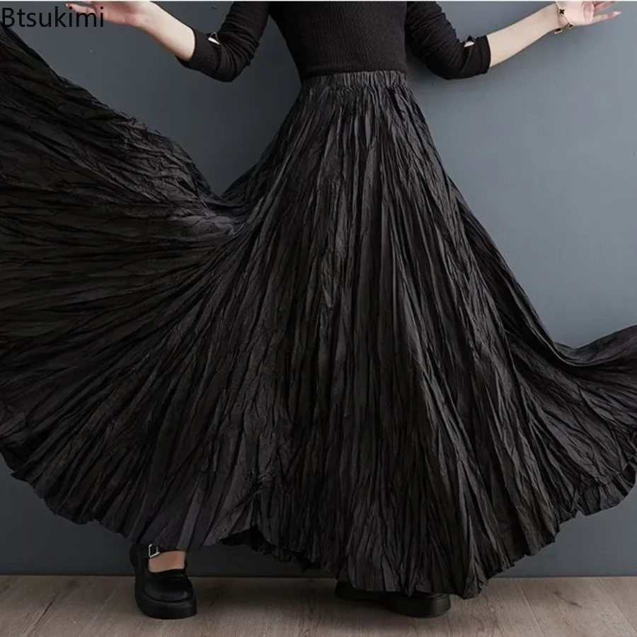 Oversized Spring New Long Skirts Women Loose Ruffle Pleated Dress Fashion High Waist Solid Casual A-Line Ladies All Match Skirts
Oversized Spring New Long Skirts Women Loose Ruffle Pleated Dress Fashion High Waist Solid Casual A-Line Ladies All Match Skirts
