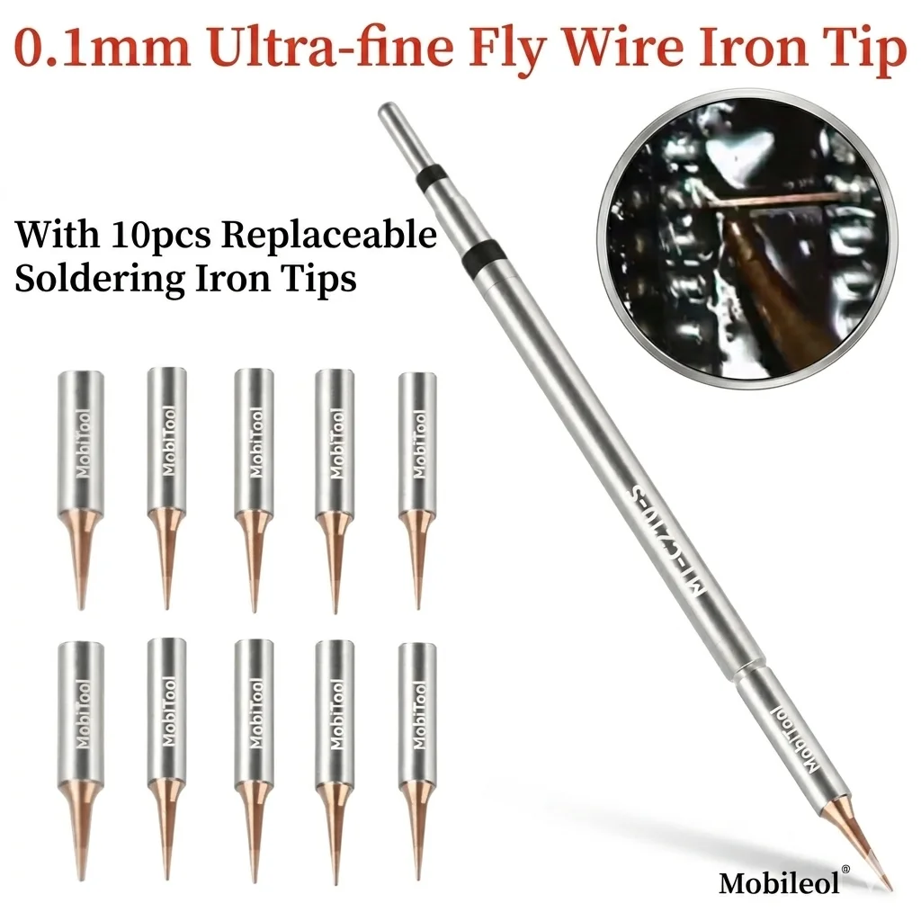 C210 1mm Ultra-Fine Soldering Iron Tip With10PCS Replaceable Tip Fast Heating Welding Head Motherboard Flying Wire Repair
C210 1mm Ultra-Fine Soldering Iron Tip With10PCS Replaceable Tip Fast Heating Welding Head Motherboard Flying Wire Repair