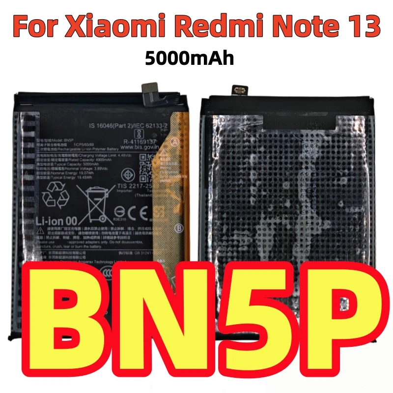 100%New High quality Replacement Battery BN5P 5000mAh For Xiaomi Redmi Note13 Phone Battery + Free Tools
100%New High quality Replacement Battery BN5P 5000mAh For Xiaomi Redmi Note13 Phone Battery + Free Tools
