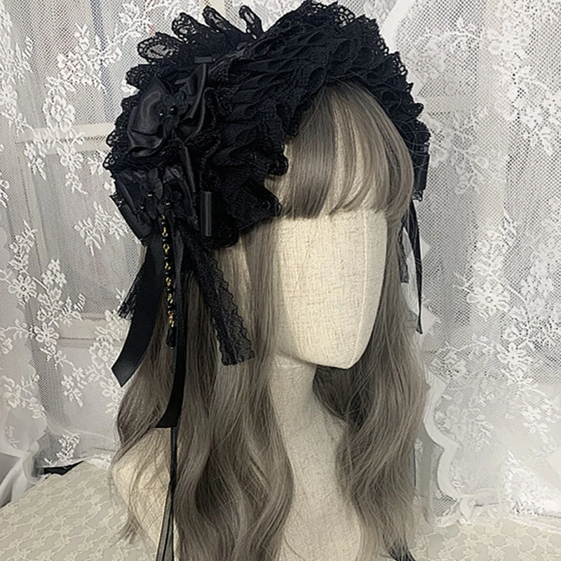 New Handmade Gothic Lolita long veil Headwear Daily Elegant Retro Hairband Women lolita Hair clip Accessory A
New Handmade Gothic Lolita long veil Headwear Daily Elegant Retro Hairband Women lolita Hair clip Accessory A