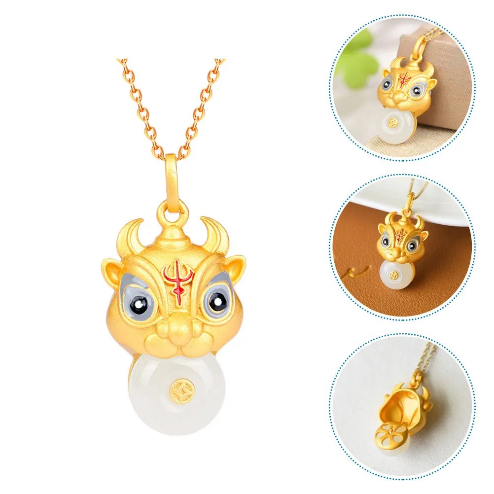 Gold-inlaid Jade Pendant Necklace for Women Cow Shape S925 Silver Plated Elegant Party Wedding Accessory Daily Wear Decoration
Gold-inlaid Jade Pendant Necklace for Women Cow Shape S925 Silver Plated Elegant Party Wedding Accessory Daily Wear Decoration