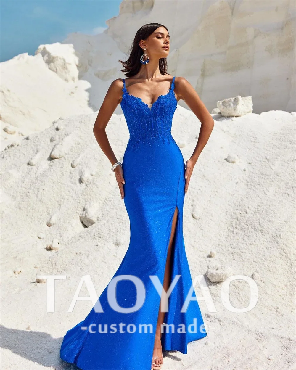 Spaghetti Straps Sweetheart Mermaid Evening Dresses With Split Appliques Sleeveless Sheer Corset Prom Gowns Formal Ball Gowns
Spaghetti Straps Sweetheart Mermaid Evening Dresses With Split Appliques Sleeveless Sheer Corset Prom Gowns Formal Ball Gowns