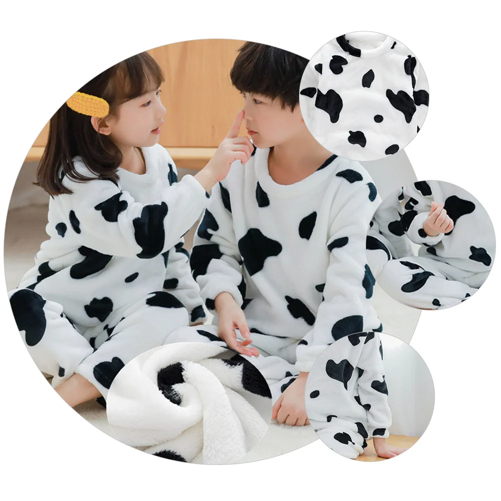 1Set Thick Flannel Cartoon Cow Kids Pajamas Warm Soft Comfortable Sleepwear Children Home Wear Kids Flannel Pajamas
1Set Thick Flannel Cartoon Cow Kids Pajamas Warm Soft Comfortable Sleepwear Children Home Wear Kids Flannel Pajamas