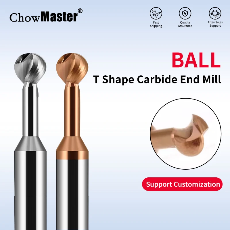 Chowmaster Lollipop Carbide End Mill 2F 3 Flutes R0.5 R0.75 R1-R10 Ball T Shape Milling Cutter for Steel Aluminum
Chowmaster Lollipop Carbide End Mill 2F 3 Flutes R0.5 R0.75 R1-R10 Ball T Shape Milling Cutter for Steel Aluminum