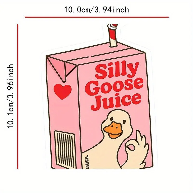 4PCS/SET Cute Duck "Silly Goose Juice" Decal, Perfect for Backpacks, Skateboards, Notebooks & Humor - Themed Gifts
4PCS/SET Cute Duck "Silly Goose Juice" Decal, Perfect for Backpacks, Skateboards, Notebooks & Humor - Themed Gifts