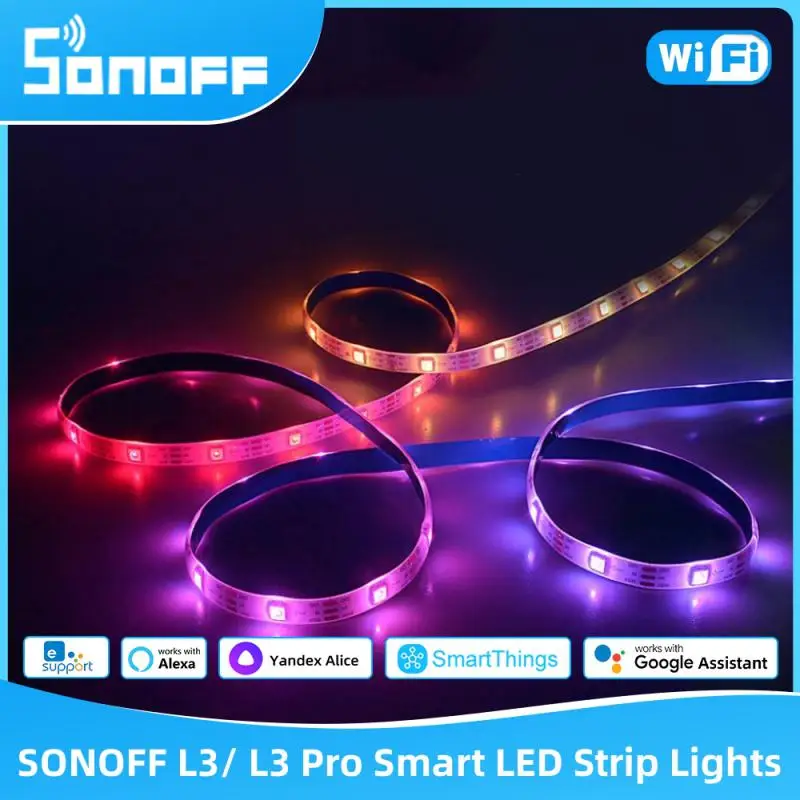 SONOFF L3/L3 Pro WiFi Светодиодная лента 5M RGB/RGBIC Световая лента EWelnik Пульт дистанционного управления Голосовое управление через Alexa Google SmartThings 
SONOFF L3/L3 Pro WiFi Светодиодная лента 5M RGB/RGBIC Световая лента EWelnik Пульт дистанционного управления Голосовое управление через Alexa Google SmartThings