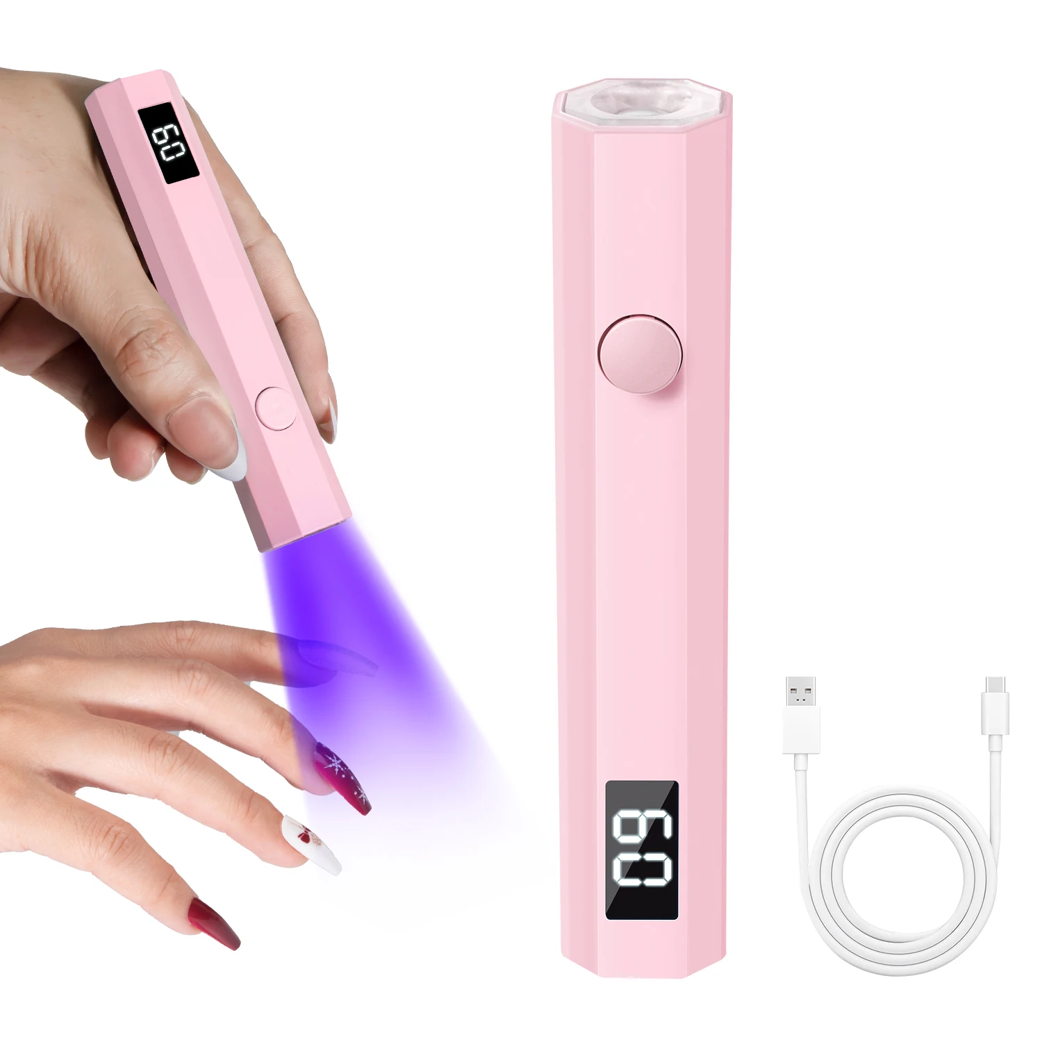 Portable Handheld Mini Nail Lamp for Gel Polish Quick Dry Flashlight Pen USB Nail Dryer Machine Type-C charging UV LED Nail Lamp
Portable Handheld Mini Nail Lamp for Gel Polish Quick Dry Flashlight Pen USB Nail Dryer Machine Type-C charging UV LED Nail Lamp