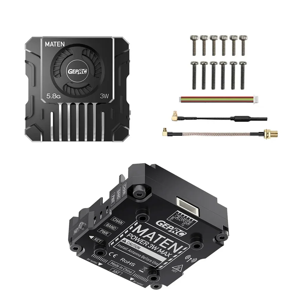 GEPRC MATEN 5,8G 3 Вт VTX PRO 3000 МВт модуль передачи передатчика DC7-36 В встроенный микрофон для деталей модели дрона FPV
GEPRC MATEN 5,8G 3 Вт VTX PRO 3000 МВт модуль передачи передатчика DC7-36 В встроенный микрофон для деталей модели дрона FPV