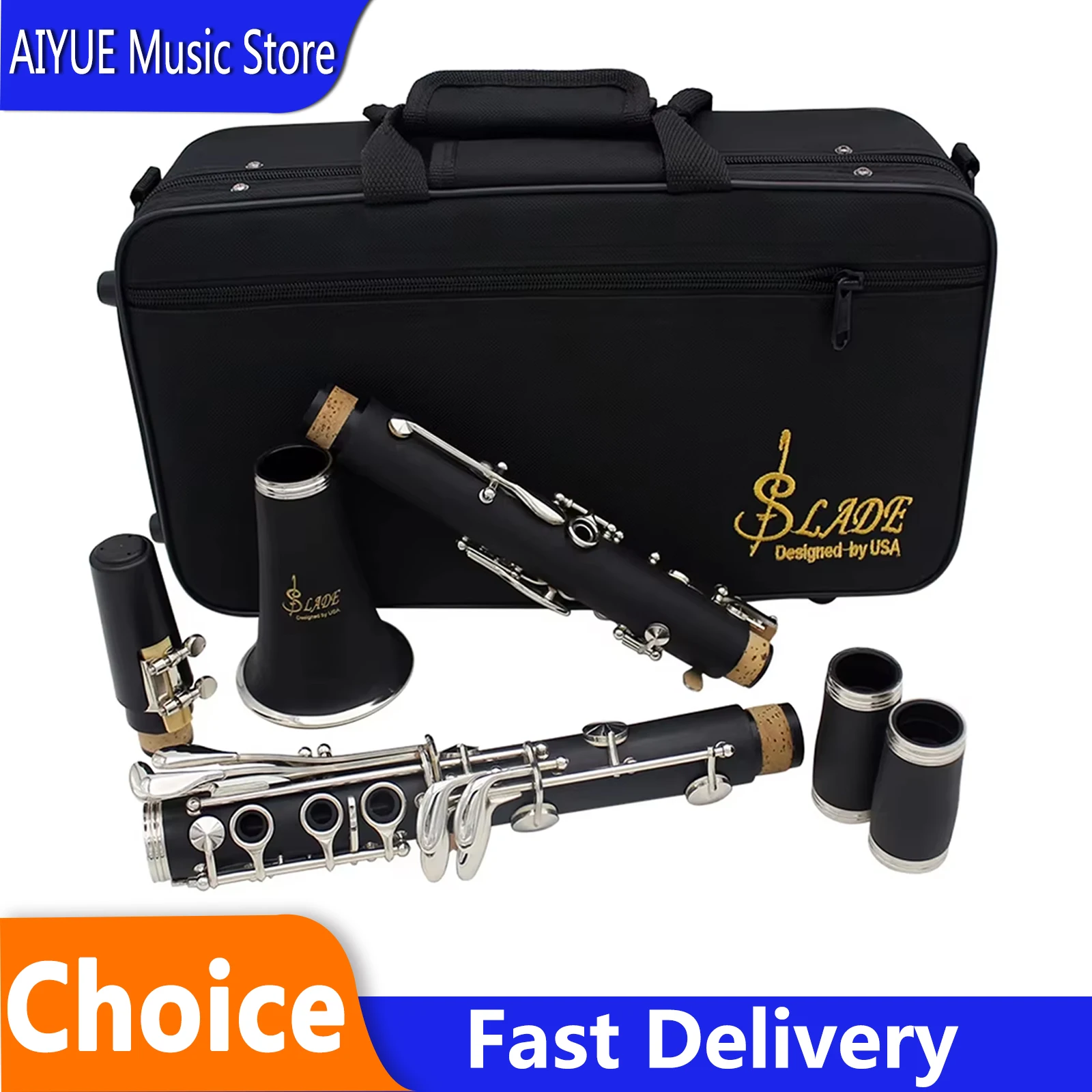 SLADE Clarinet Bb Clarinet 17 Keys 6 Rings Clarinetto Blackwinds Portable Bakelite Clarinet Woodwind Instruments With Accessorie
SLADE Clarinet Bb Clarinet 17 Keys 6 Rings Clarinetto Blackwinds Portable Bakelite Clarinet Woodwind Instruments With Accessorie