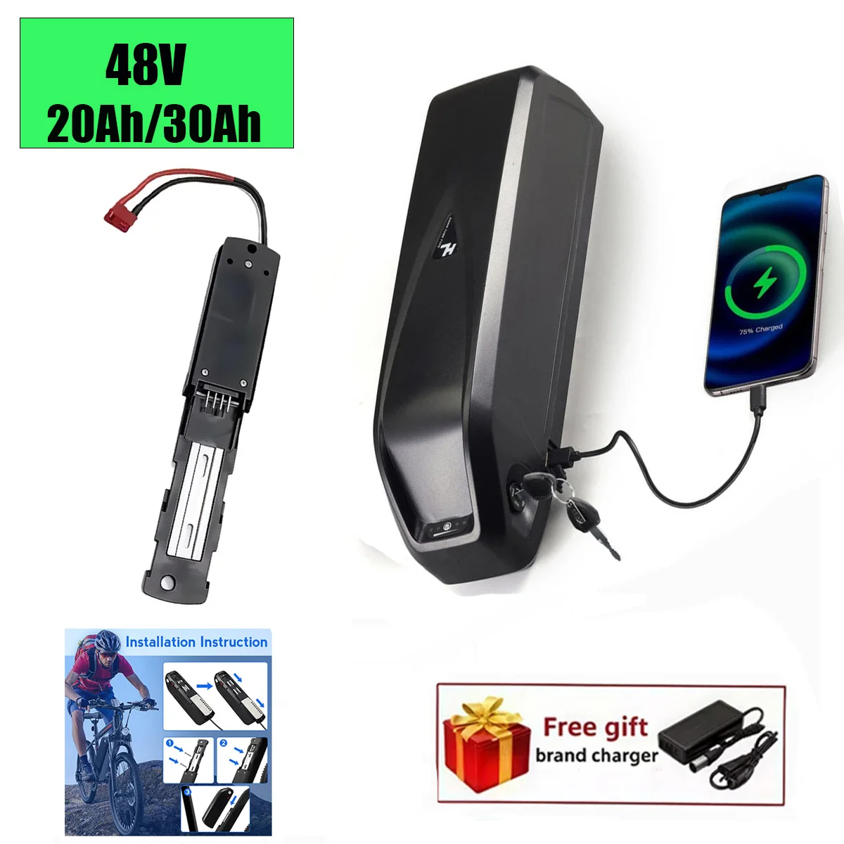 48V 30Ah Original high quality 18650 Brand 20Ah Hailong Battery Customizable Plug For 250W 1500W 1000W 750W Motor +Charger
48V 30Ah Original high quality 18650 Brand 20Ah Hailong Battery Customizable Plug For 250W 1500W 1000W 750W Motor +Charger