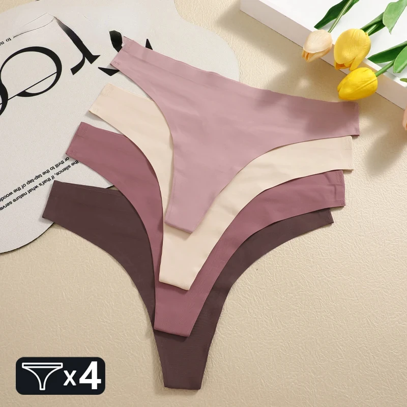 4PCS Ultra-thin Seamless Underwear Womens Invisible Panties Sexy Ice Silk Thongs Low Waist Breathable Bikini Stretchy Lingerie
4PCS Ultra-thin Seamless Underwear Womens Invisible Panties Sexy Ice Silk Thongs Low Waist Breathable Bikini Stretchy Lingerie