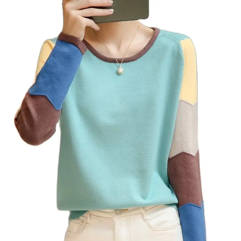 Autumn Winter Women Cashmere Sweater Pullover Crew Neck Leisure Fashion High Quality Splicing Knitting Sweater Thin Lady Tops
Autumn Winter Women Cashmere Sweater Pullover Crew Neck Leisure Fashion High Quality Splicing Knitting Sweater Thin Lady Tops