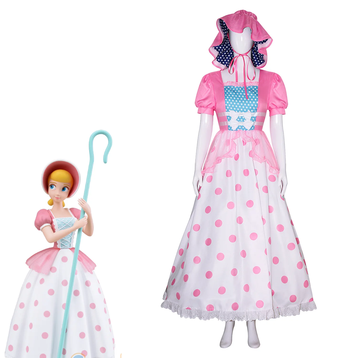 Женский костюм аниме Little Bo Peep с розовым и синим чепчиком в горошек, костюм на Хэллоуин для девочки
Женский костюм аниме Little Bo Peep с розовым и синим чепчиком в горошек, костюм на Хэллоуин для девочки