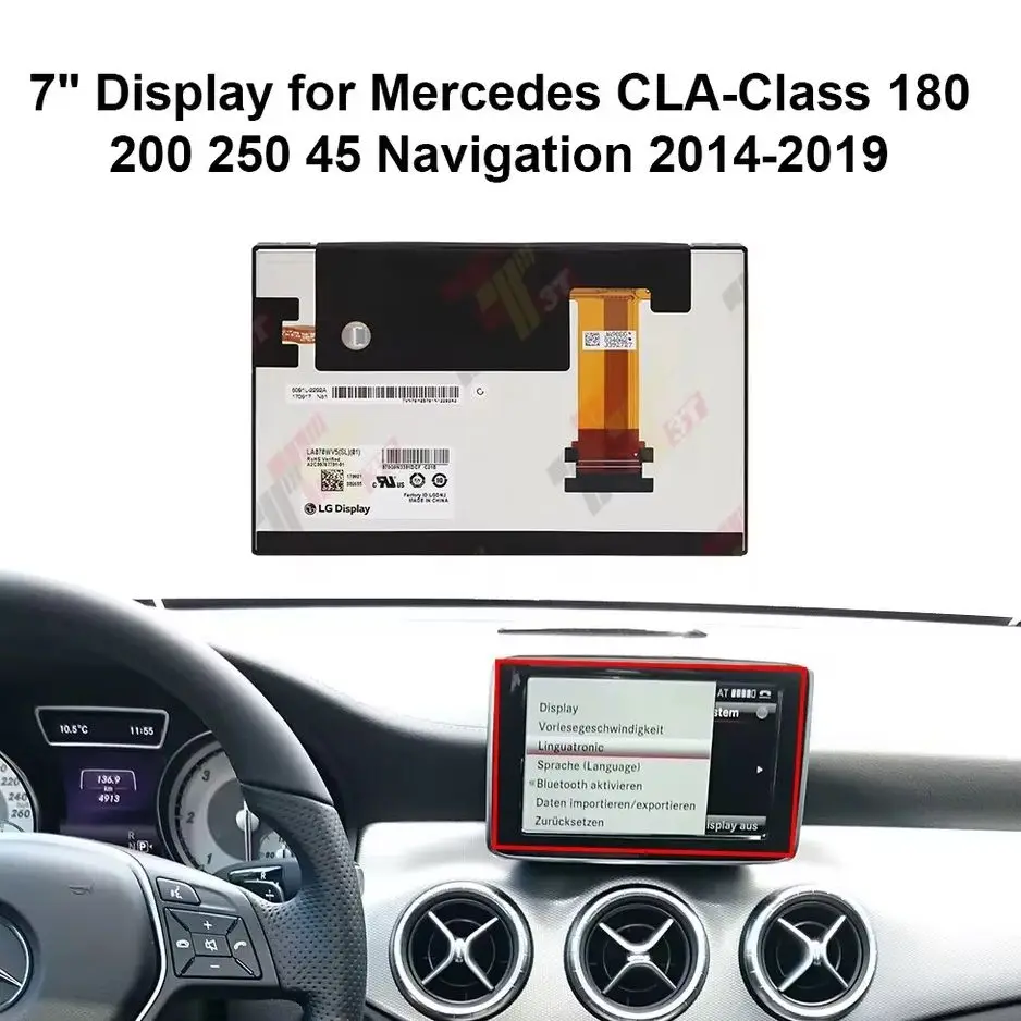 7" Display LA070WV5(SL)(01) for Mercedes B-Class B250 B250e , C-ClassC200, C250, C300, C35, GLA GLC 300, AMG GLC 43 63Navigation
7" Display LA070WV5(SL)(01) for Mercedes B-Class B250 B250e , C-ClassC200, C250, C300, C35, GLA GLC 300, AMG GLC 43 63Navigation