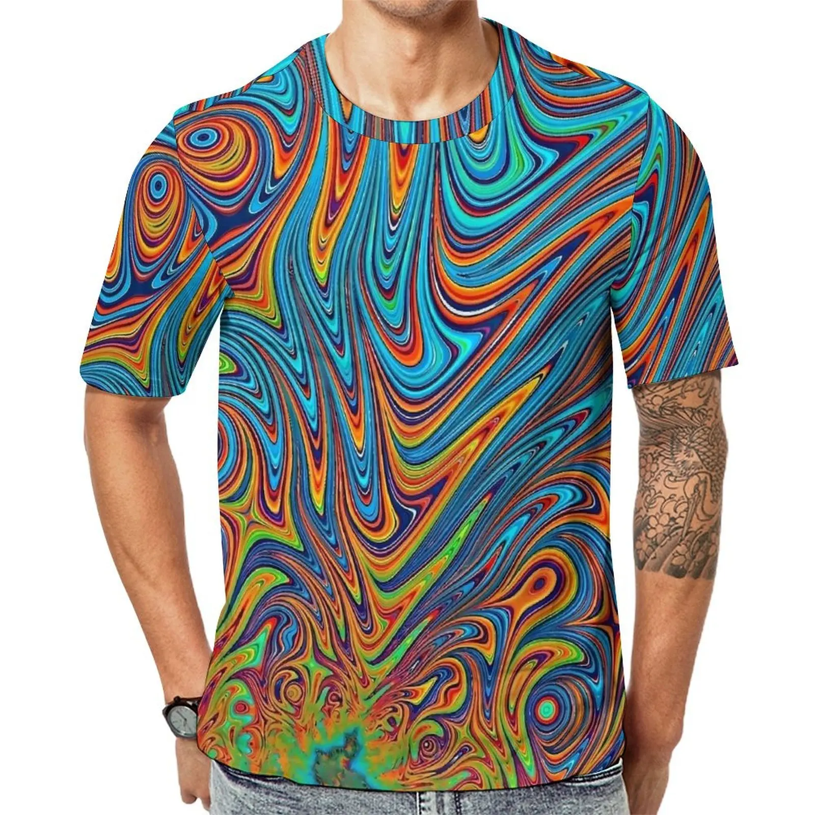 Contrast Color T Shirt Colorful Psychedelic Retro T Shirts Man Street Style Tee Shirt Original Short Sleeve Top Tees Plus Size
Contrast Color T Shirt Colorful Psychedelic Retro T Shirts Man Street Style Tee Shirt Original Short Sleeve Top Tees Plus Size