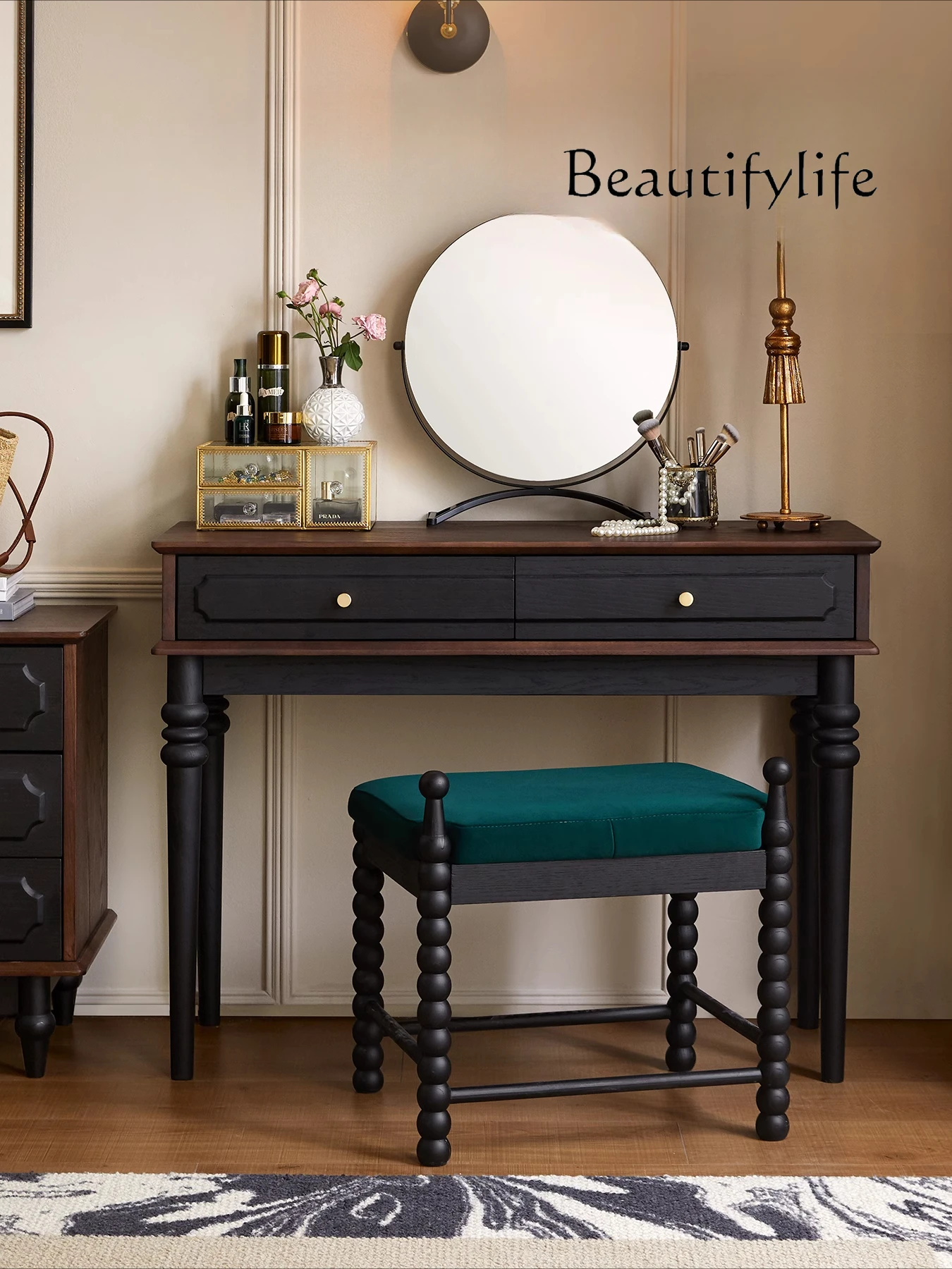 American medieval style solid wood desk and chair combination household bedroom writing desk simple
American medieval style solid wood desk and chair combination household bedroom writing desk simple