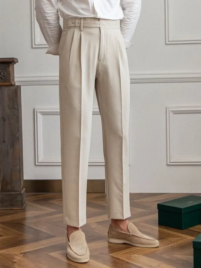 Spring Summer Men Narrow Leggings High-waist Straight-leg Casual Pencil Pants British Style Formal Trousers Draped Casual Pants
Spring Summer Men Narrow Leggings High-waist Straight-leg Casual Pencil Pants British Style Formal Trousers Draped Casual Pants