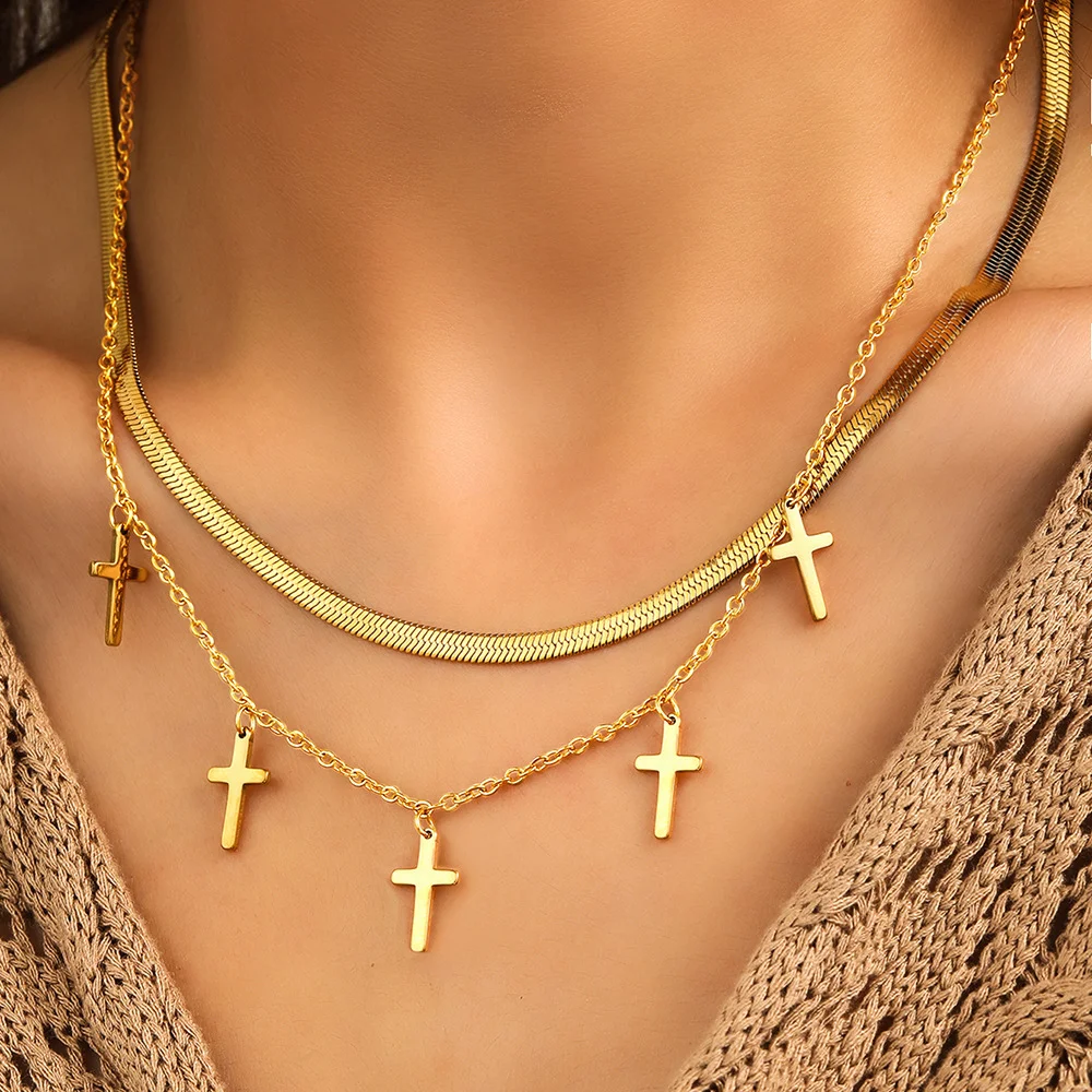 Boho Cross Snake Chain Multi Necklace Set, Waterproof and Fade-Free, Women's Jewelry, Wedding Party Favors
Boho Cross Snake Chain Multi Necklace Set, Waterproof and Fade-Free, Women's Jewelry, Wedding Party Favors