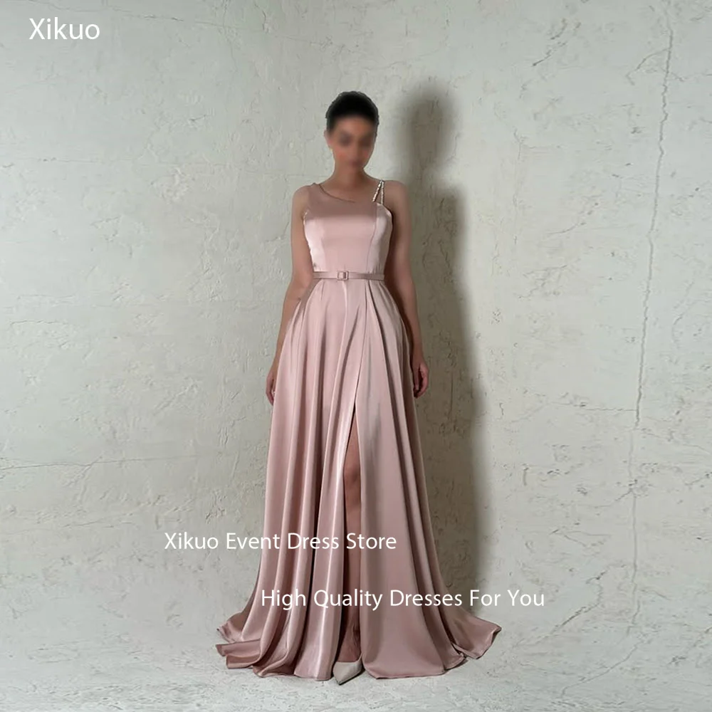 Xikuo Asymmetric Straps Formal Evening Dresses Pink Belted Satin Prom Gowns A Line Backless Chic Sukienka Wieczorowa Customized
Xikuo Asymmetric Straps Formal Evening Dresses Pink Belted Satin Prom Gowns A Line Backless Chic Sukienka Wieczorowa Customized