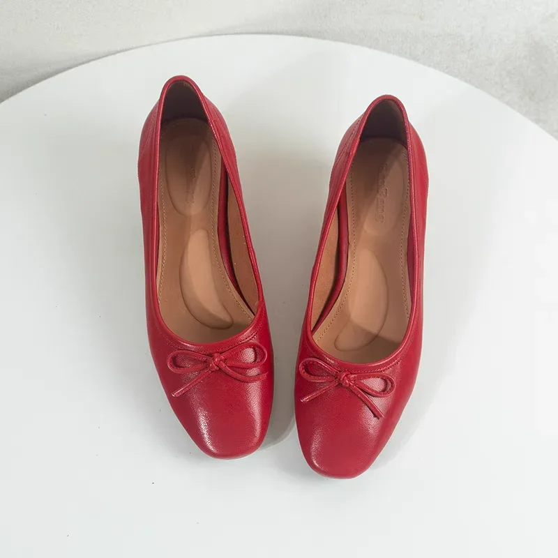 Women Ballet Pumps Slip-On Ladies Pumps Dress Prom Career Vintage Shoes Round Toe Spring Autum Genuine Leather Cozy Red Shoes
Women Ballet Pumps Slip-On Ladies Pumps Dress Prom Career Vintage Shoes Round Toe Spring Autum Genuine Leather Cozy Red Shoes
