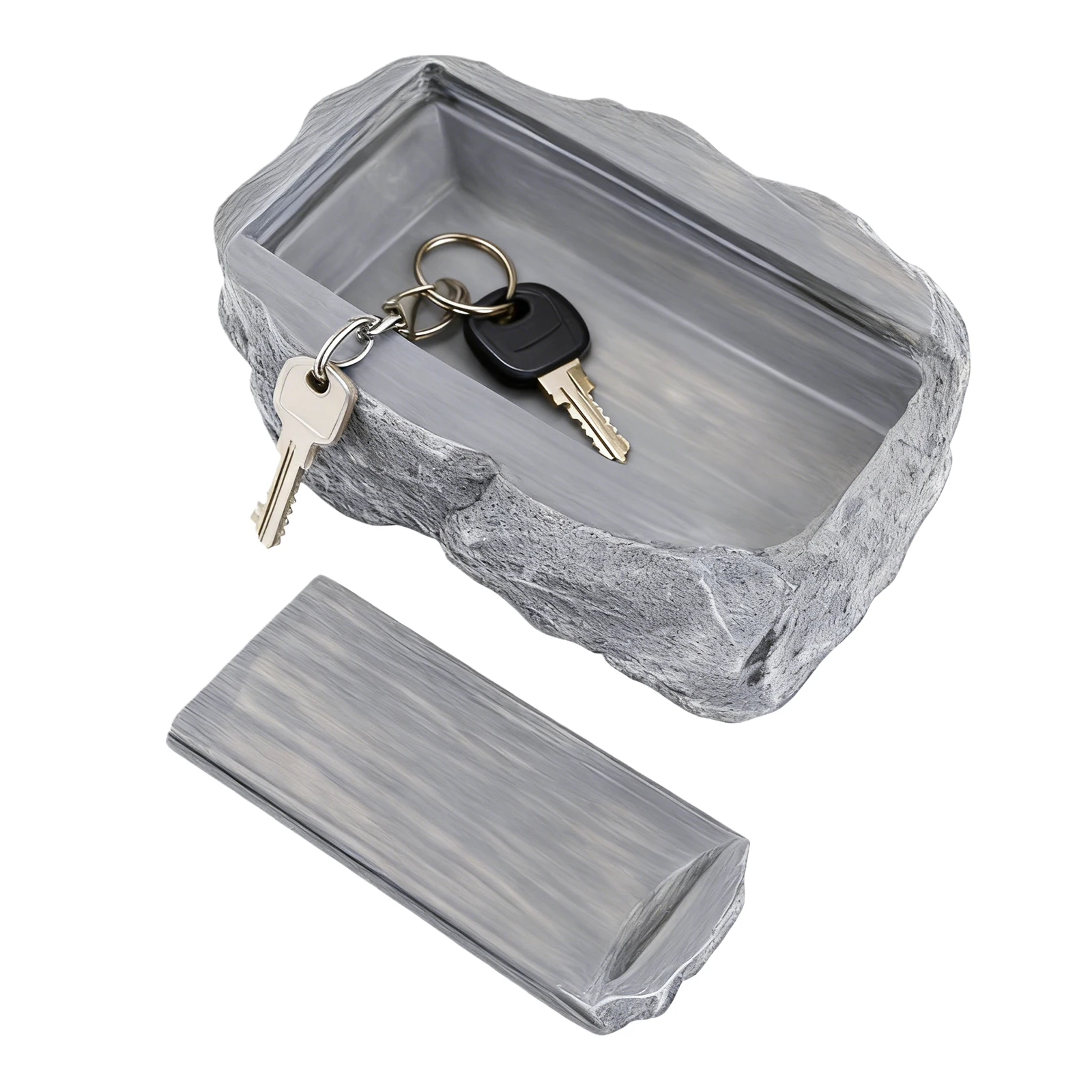 Водонепроницаемый камень-тайник для ключей, имитирующий настоящий камень, для сада, двора или геокэшинга.
Водонепроницаемый камень-тайник для ключей, имитирующий настоящий камень, для сада, двора или геокэшинга.