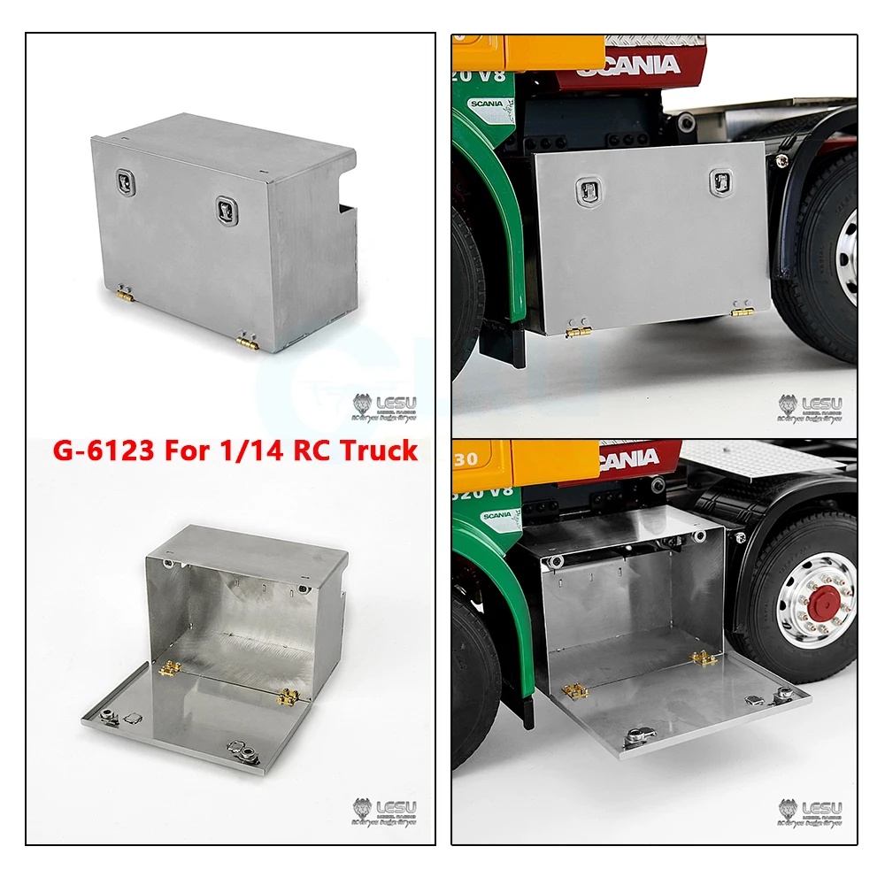 G-6123 For Tamiya 1/14 RC Truck Model Metal Simulation Stainless Steel Openable Tool Box Upgrade Modification Decorative Parts
G-6123 For Tamiya 1/14 RC Truck Model Metal Simulation Stainless Steel Openable Tool Box Upgrade Modification Decorative Parts