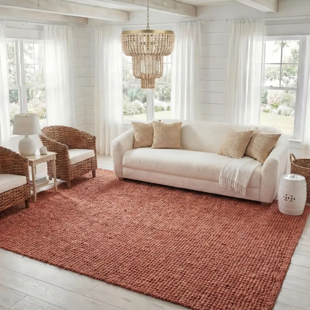 Area Rug 10x14 Natural Fiber Collection Large Rust, Handmade Jute, Farmhouse Style, Chunky Textured Thick Pile NF447C
Area Rug 10x14 Natural Fiber Collection Large Rust, Handmade Jute, Farmhouse Style, Chunky Textured Thick Pile NF447C