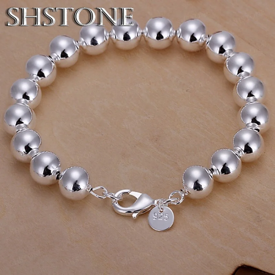 Fine 925 Sterling Silver Bracelets Fashion Charm 4 6 8 10 14MM Beads Chain Jewelry High Quality Women Lady Party Gift 20cm
Fine 925 Sterling Silver Bracelets Fashion Charm 4 6 8 10 14MM Beads Chain Jewelry High Quality Women Lady Party Gift 20cm